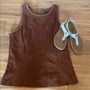 White House Black Market faux leather top